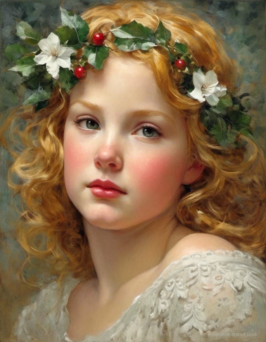 Happy Blonde Elf in Fantasycore Watercolor