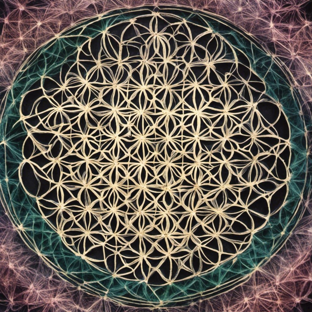 Intricate Flower of Life Geometric Pattern