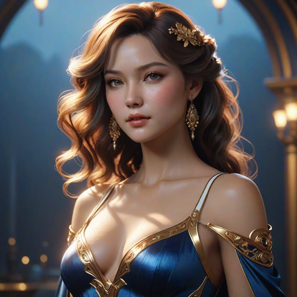 Elegant Woman Concept Art in Luxury Style