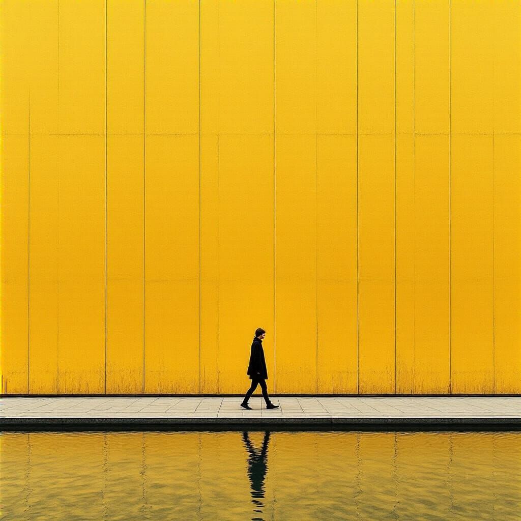 Serene Yellow Golden Minimalist Abstract Art