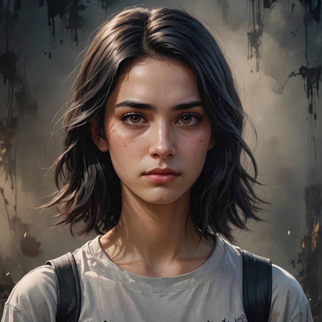 Hyperrealistic Portrait of a Sad Transgender Girl