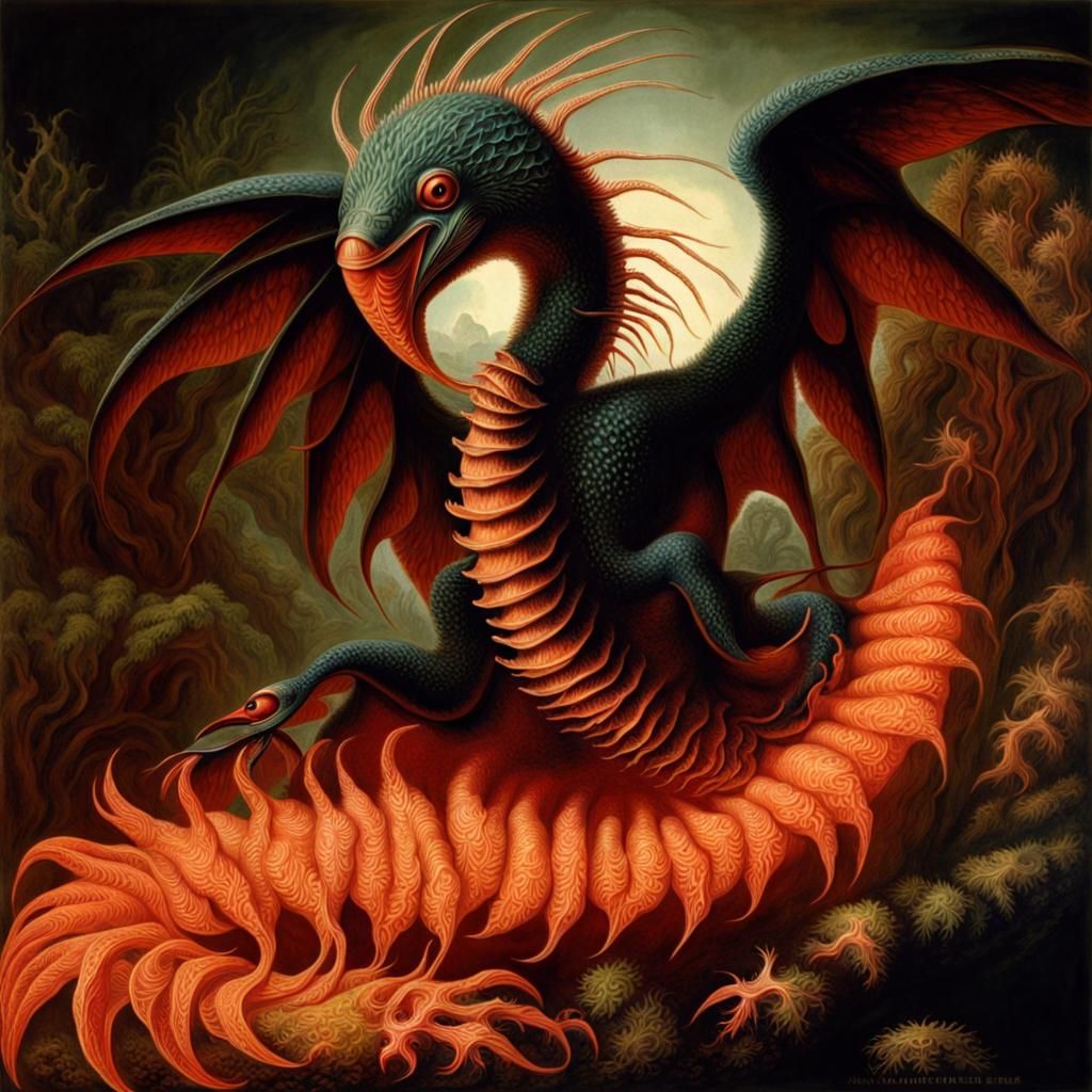 Detailed Biological Illustration in Haeckel Style