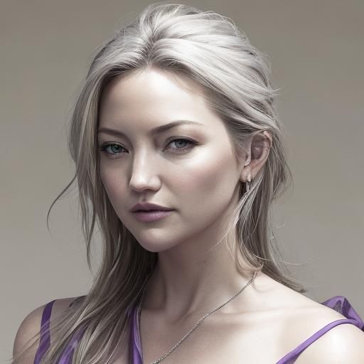Kate Hudson in Purple Slip Dress Portrait