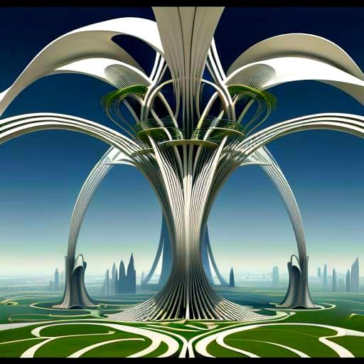 Surreal Architectural Masterpiece with Catenary Curves