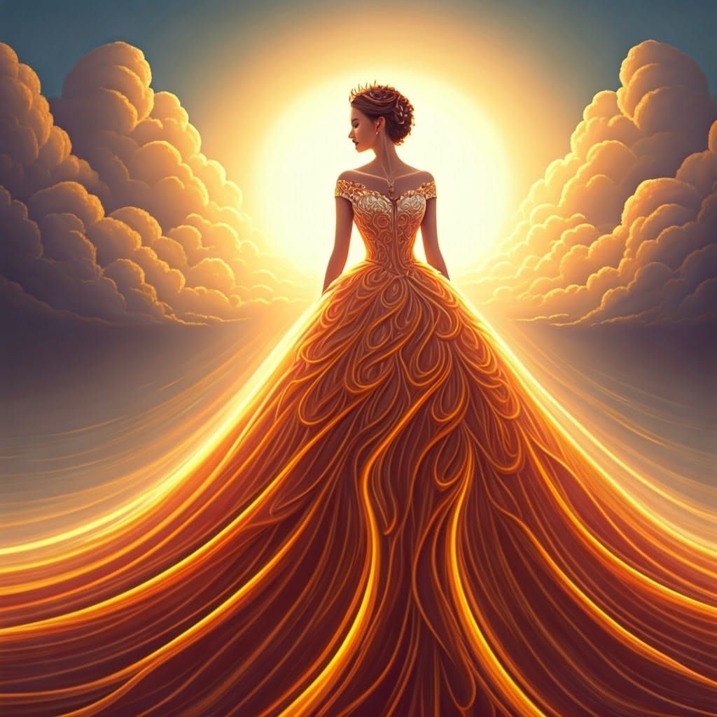 Flame Wedding Gown in Ethereal Light