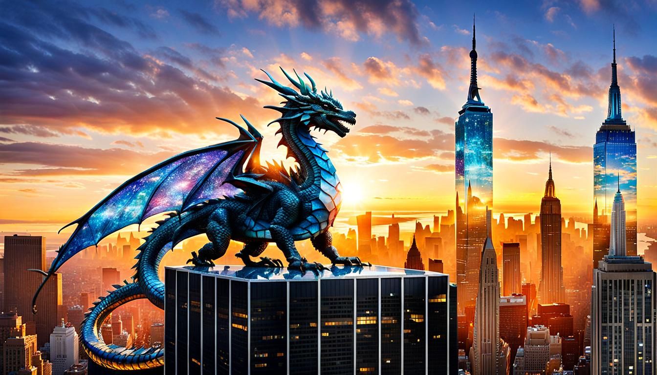 Crystal Dragon Sunrise Over New York City
