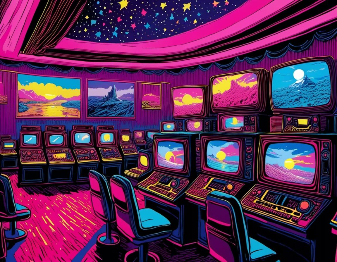 Eighties Neon Surveillance System Concept Art