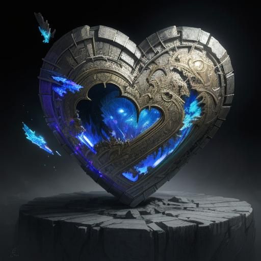 Crystal Heart: A Dark Horror Illustration