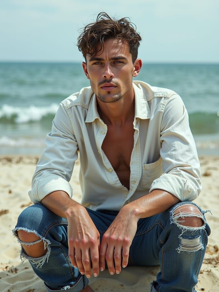 Melancholy Man Gazing at the Horizon