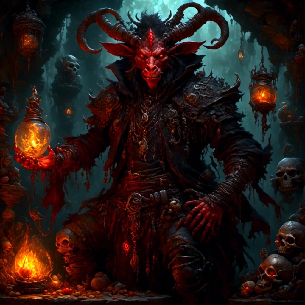 Terrifying Tiefling Warlock in Leader Vest