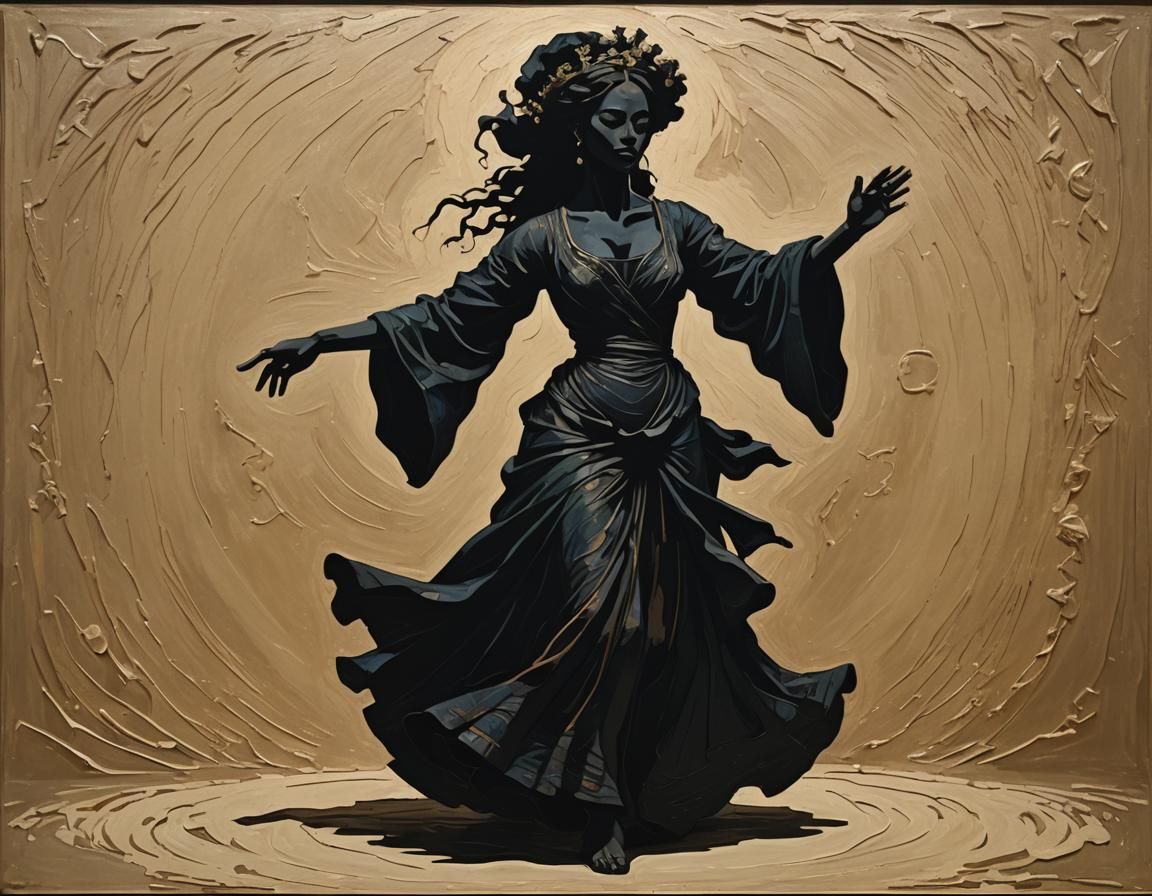 Salome's Dance: Silhouette in Van Gogh Style
