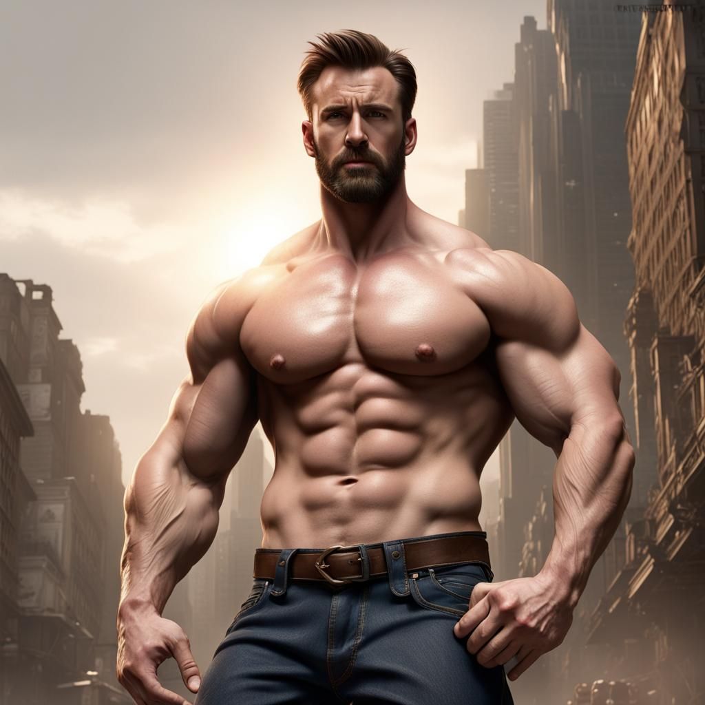 Muscular Man with Detailed Physique as Digital Art