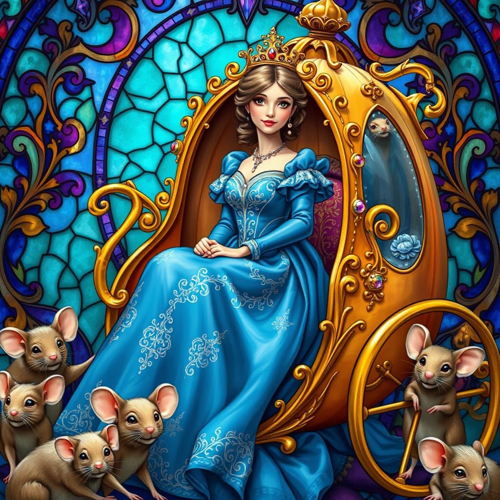 Regal Princess in Stained Glass Fantasy Carriage