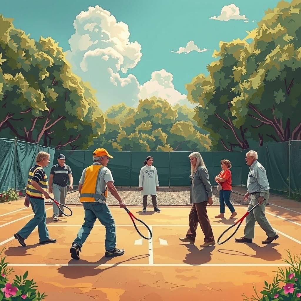 Poignant Gathering in Golden Light: Cinematic Film Still