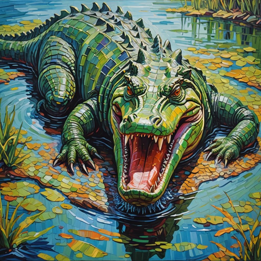 crocodile in the water