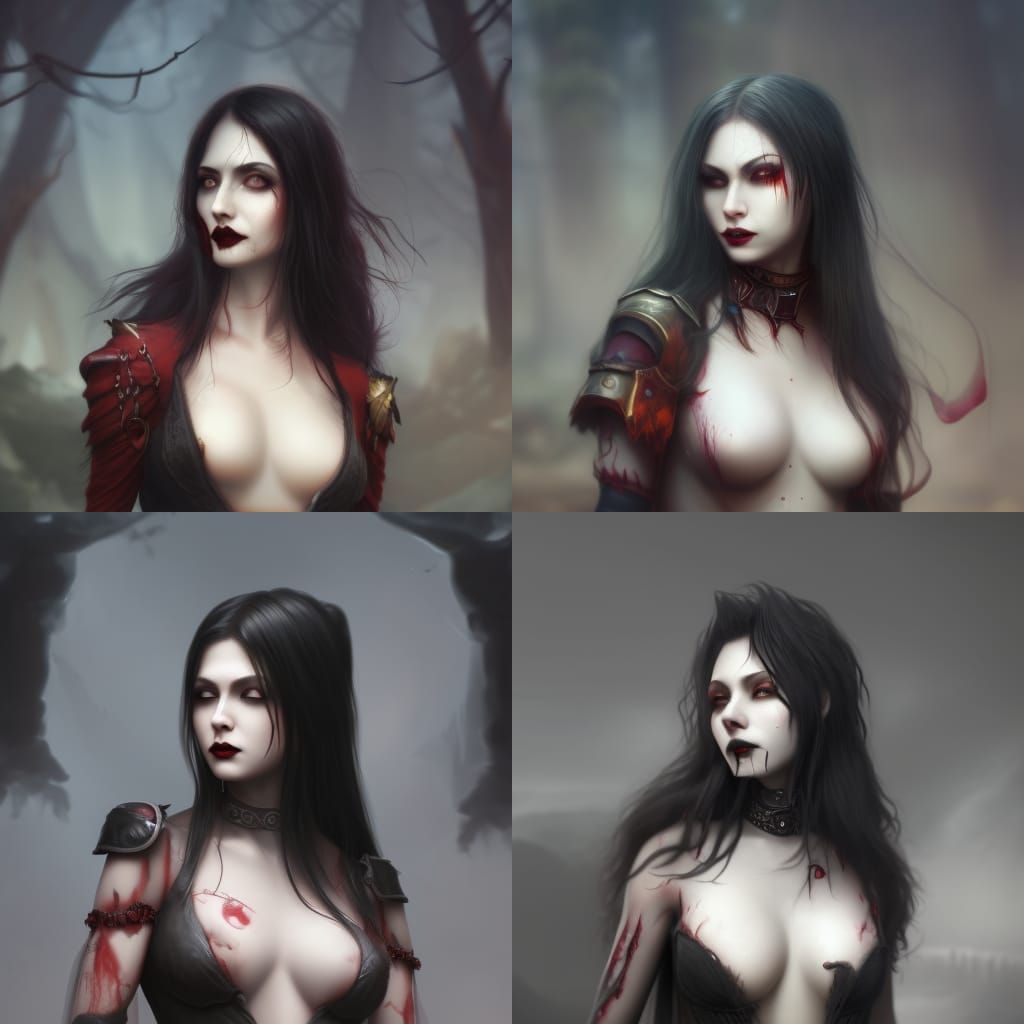 Vampire Portrait in Hyperdetailed Fantasy Style