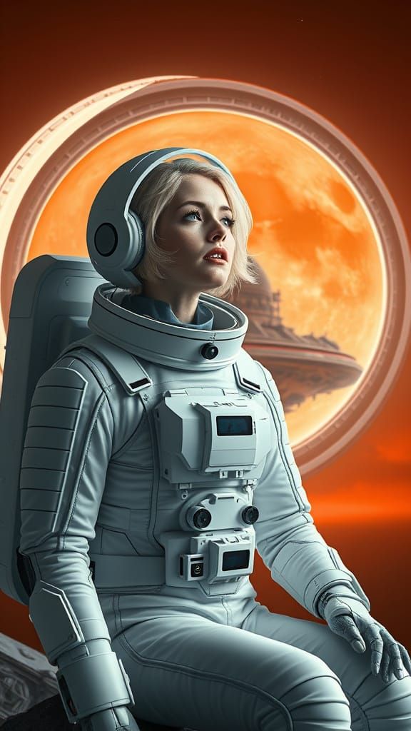 Moon Queen Sings to Crescent Moon on Alien Planet