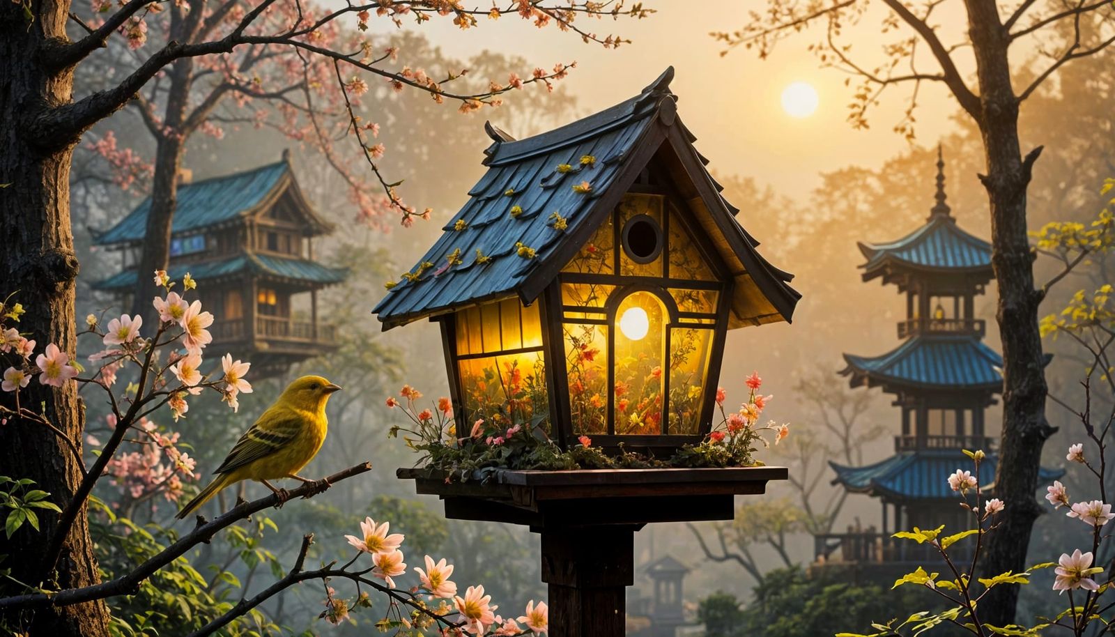 Canary at Dawn in Japanese Oil Glaze