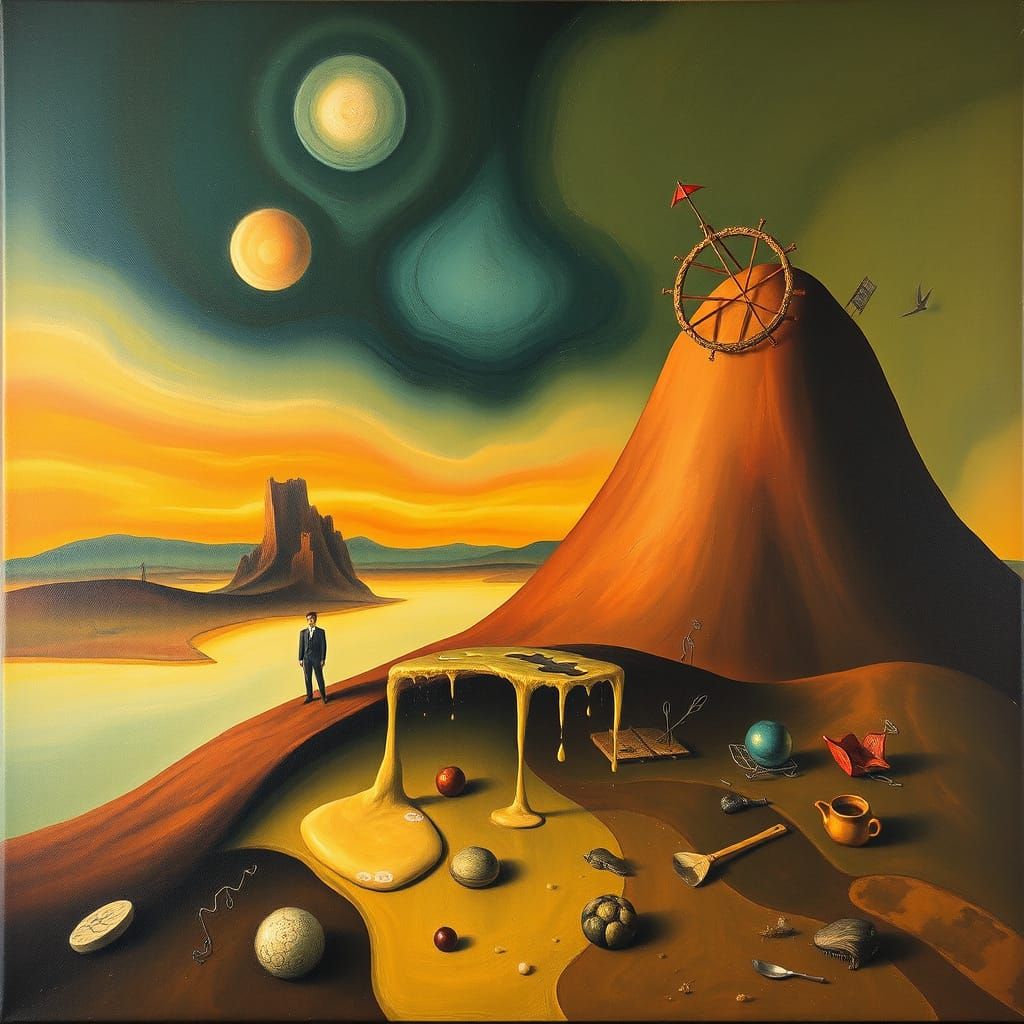 Surrealistic Masterpiece in a Melting Oil Painting Style