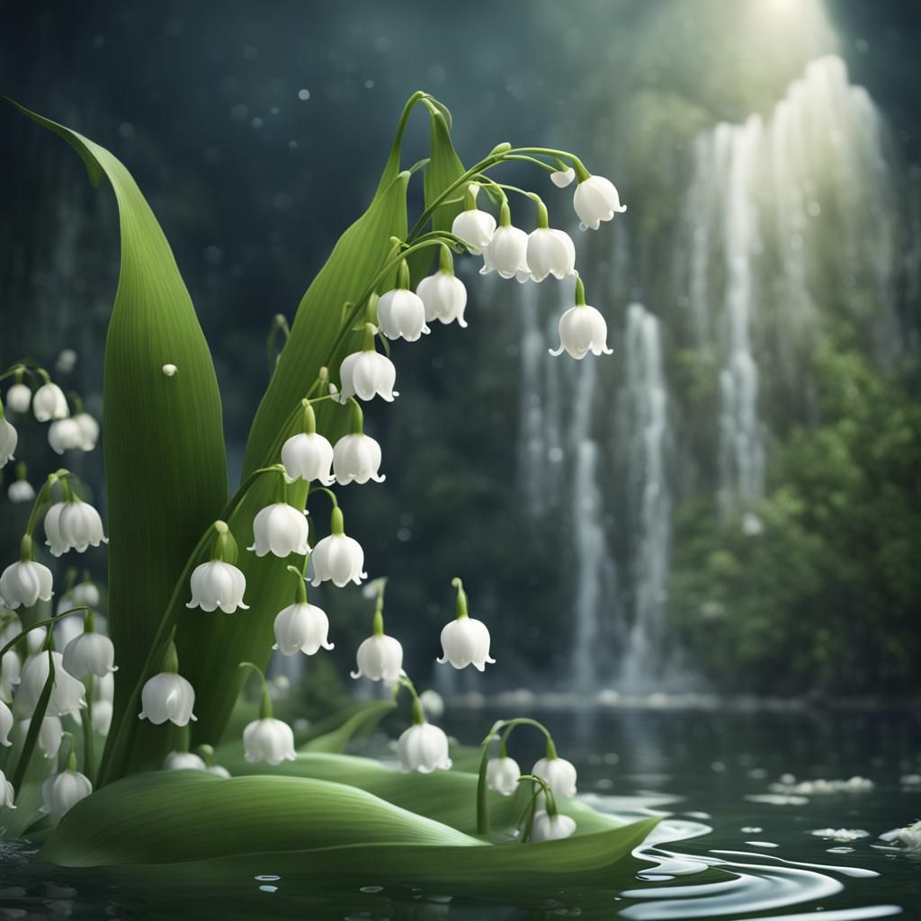 Elegant Lily of the Valley in Detailed Matte Painting