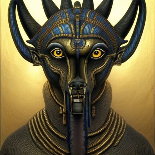 Anubis, God of Death, in Style of JK Potter