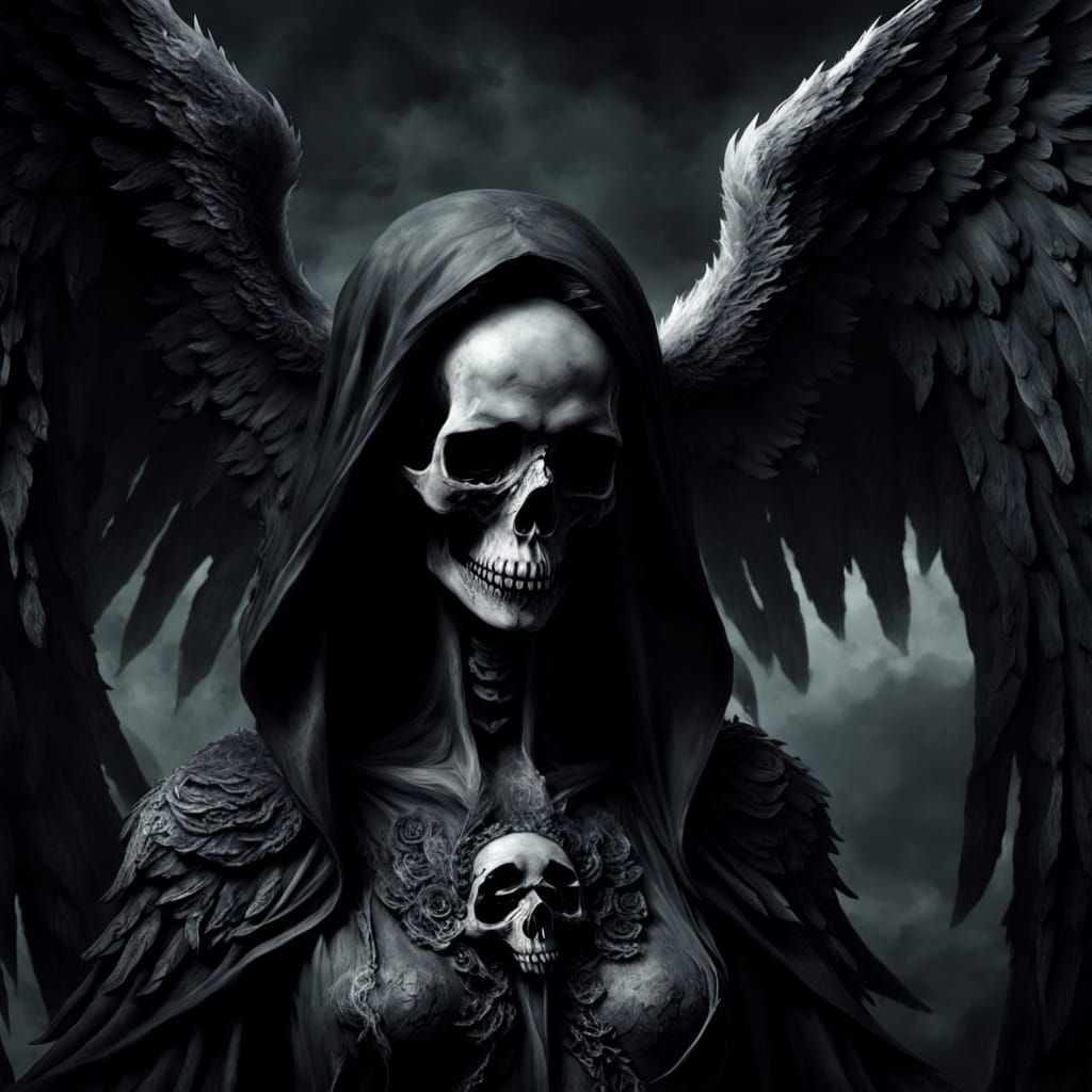 Ominous Angel of Death in Dark Fantasy Style
