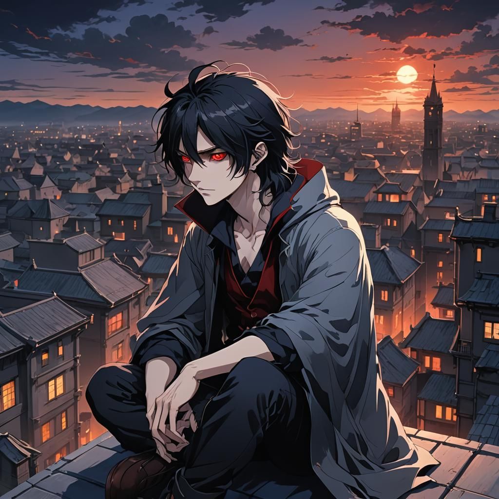 Anime Vampire in Dark Fantasy Style