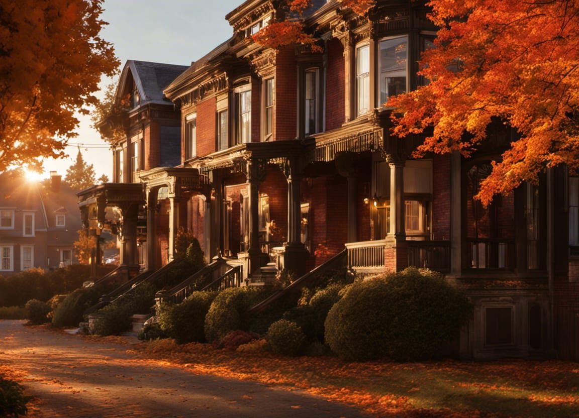 Autumn Magic on a 1920s Brick Street