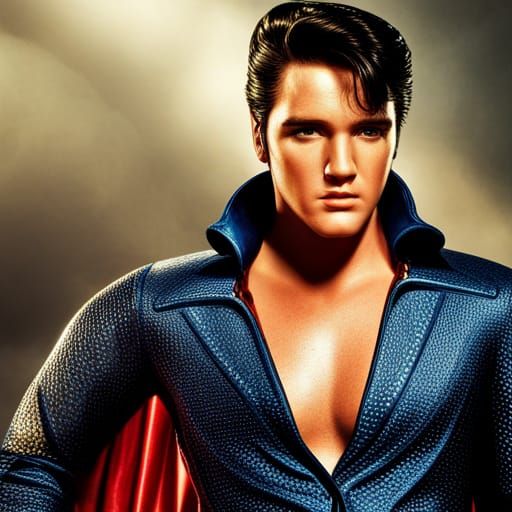 Elvis Presley in superman suit
