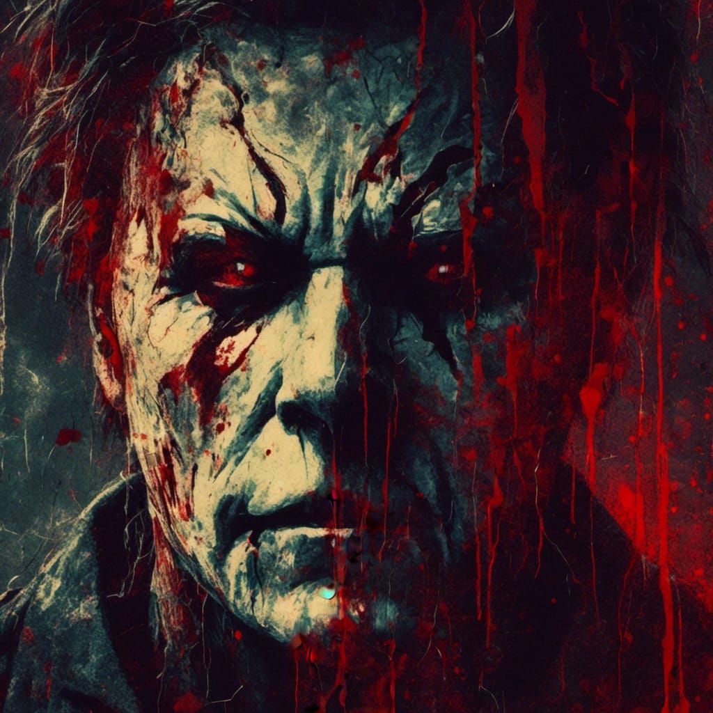 Michael Myers Horror Movie Poster in 1978 Style