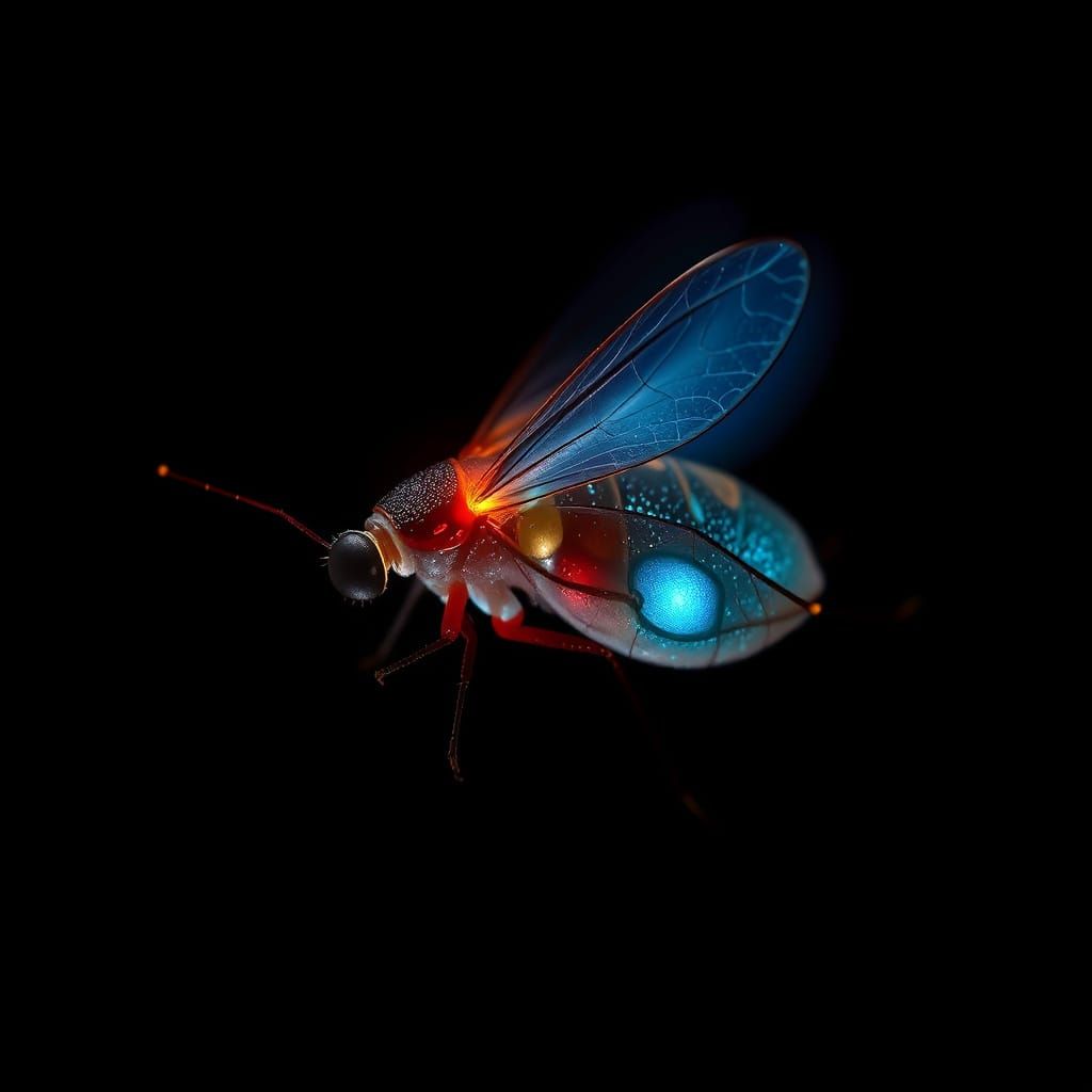 Glowing Firefly Texture in Abstract Digital Art