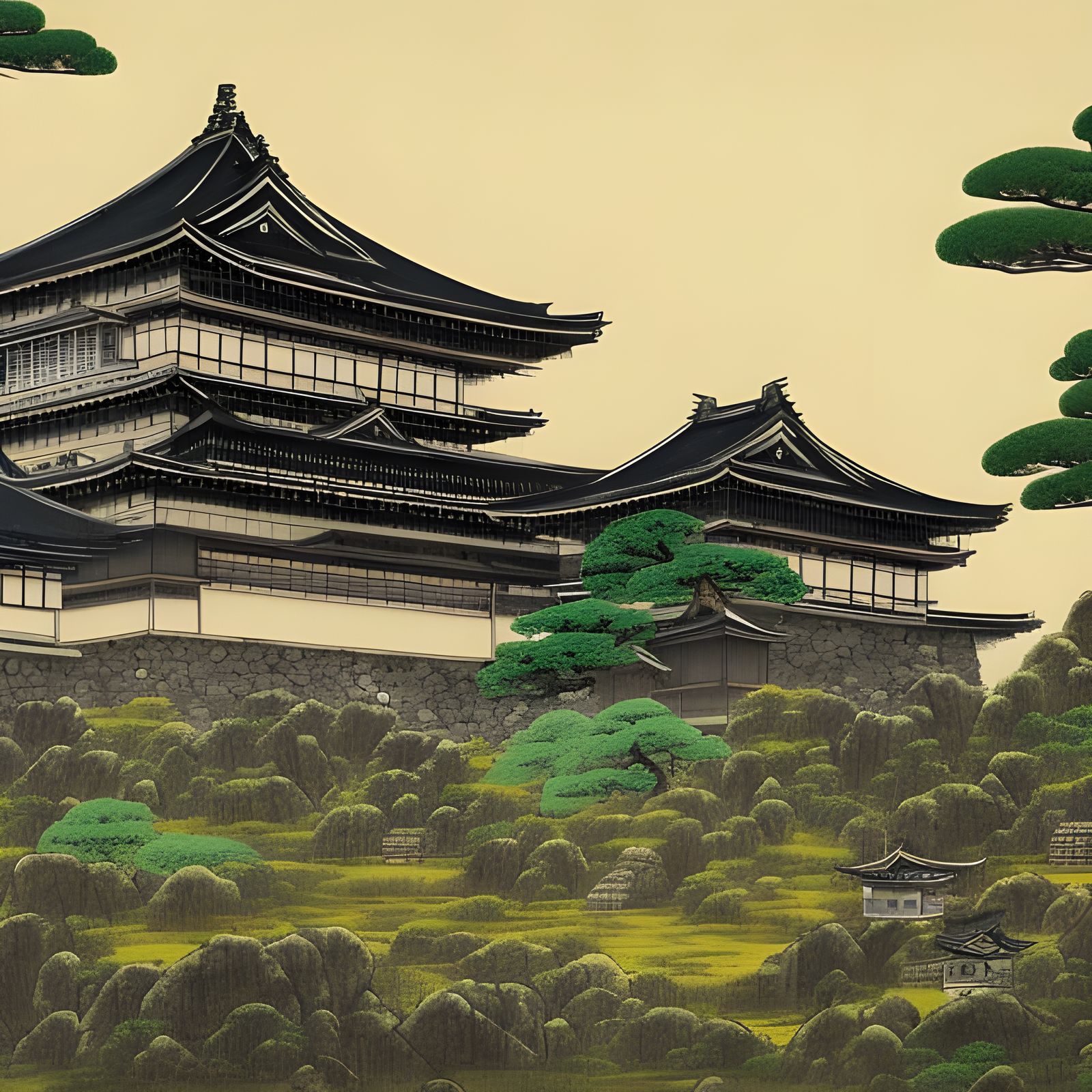 Ruined Japanese Castle in Classical Style
