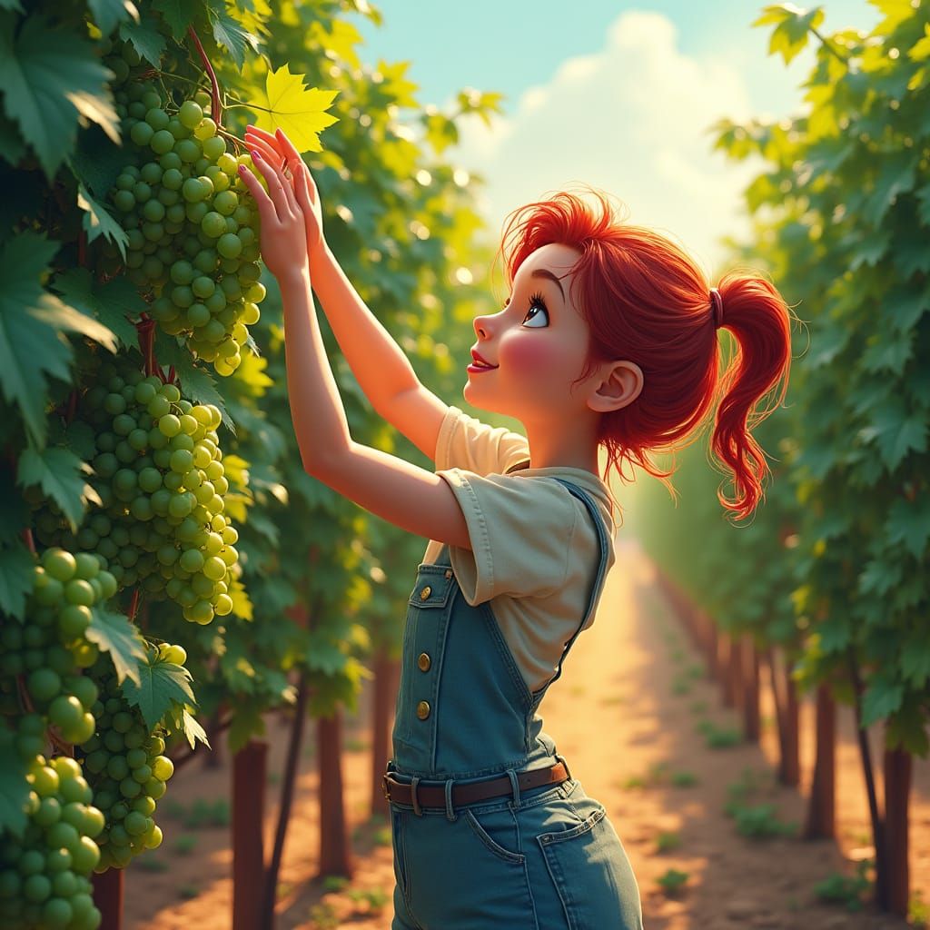 Vibrant Harvest Scene in Art Deco Style