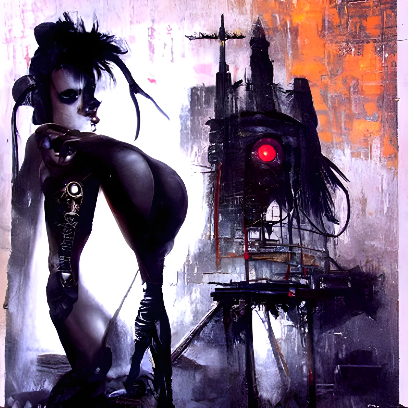 Sinister Girl: Gothic Bauhaus Cyberpunk Art
