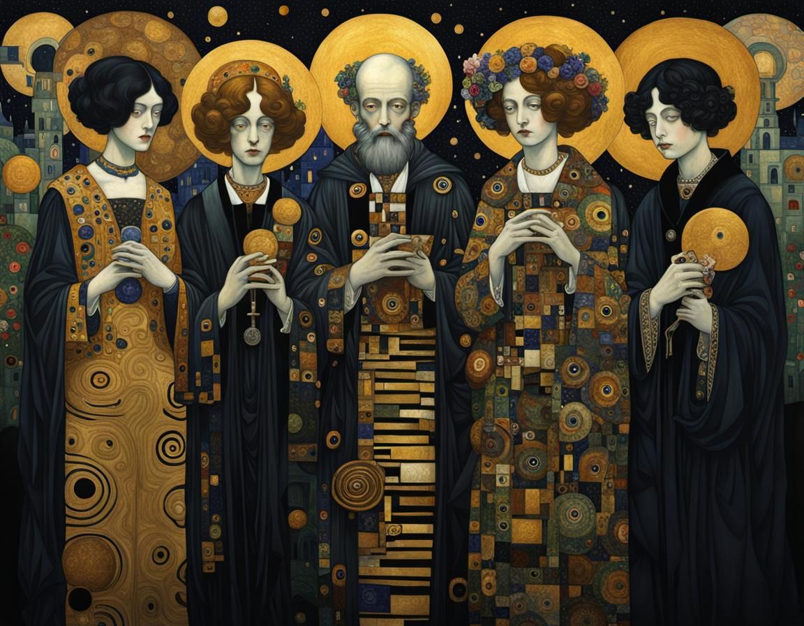 Klimt-Inspired Dark Academia Masterpiece