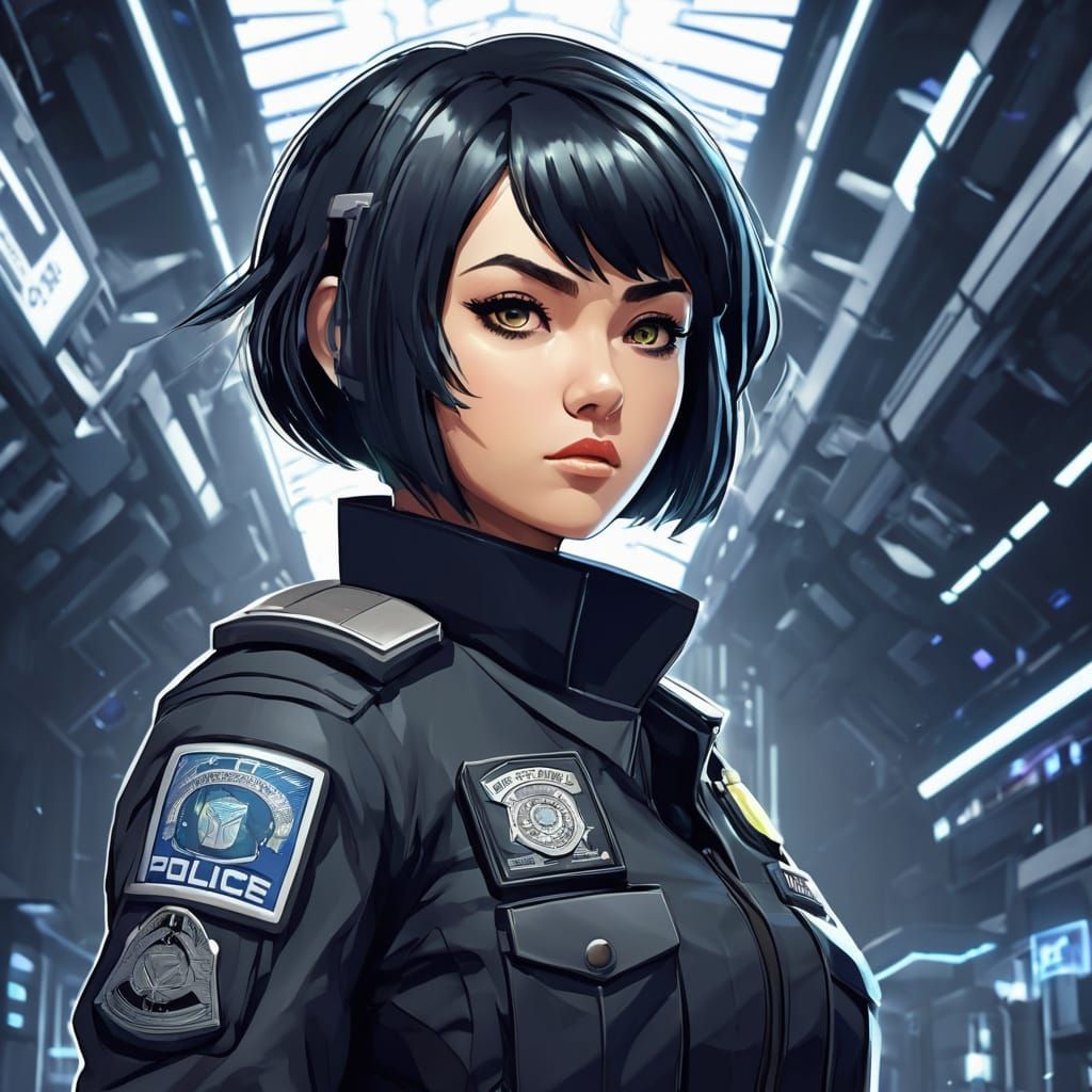 Anime scifi police officer...