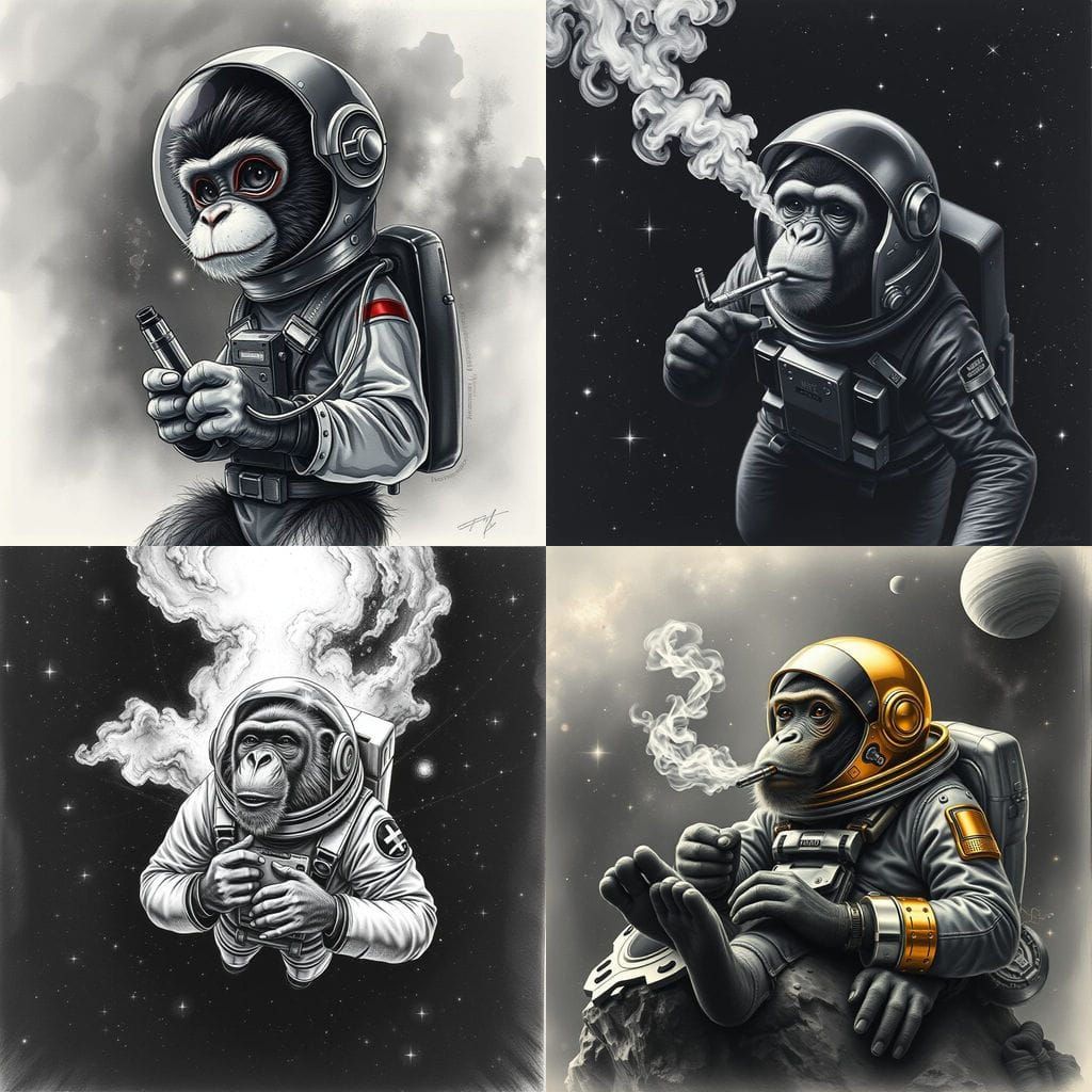 Cosmic Monkey Caught in the Act of Vaping