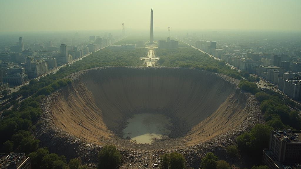 Devastated Washington D.C. After Meteorite Strike