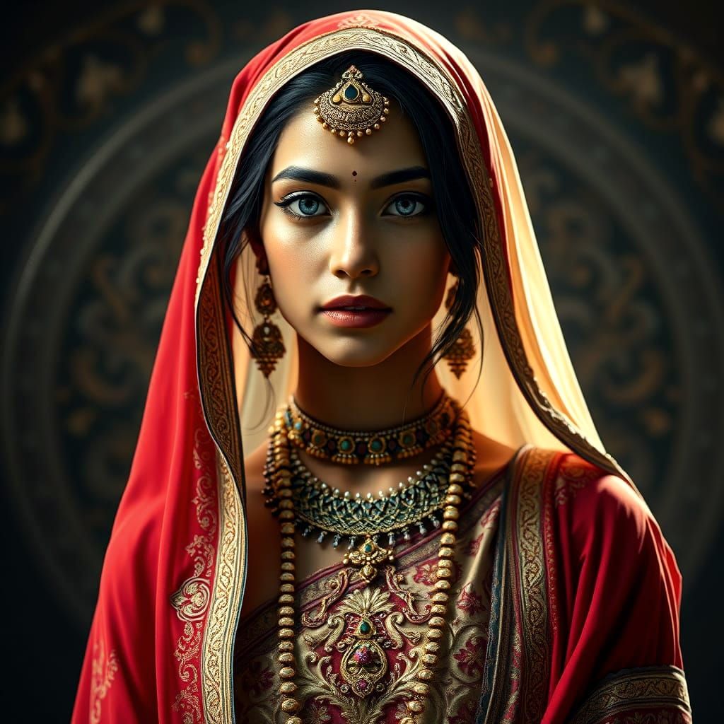 Stunning Indian Muslim Princess in Elegant Attire