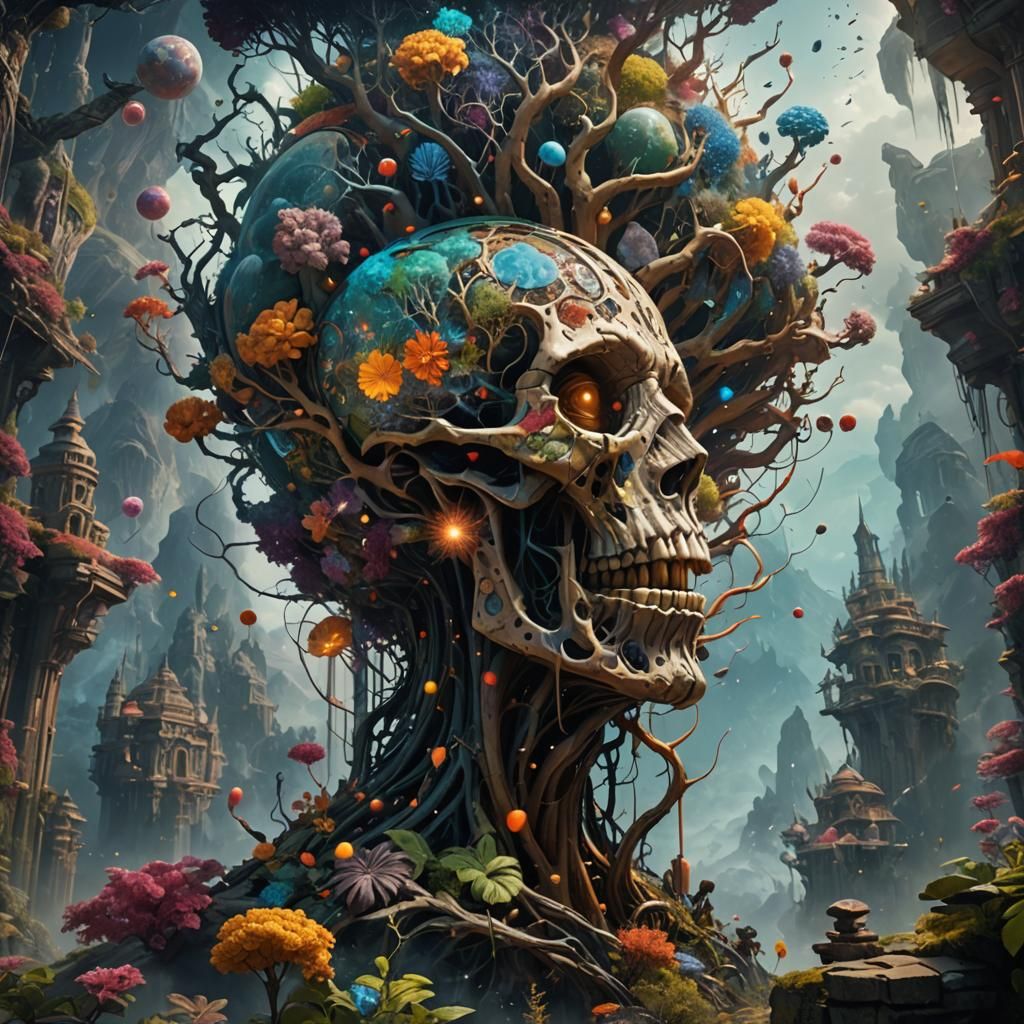 Fantastical Detailed Matte Painting in Deep Color