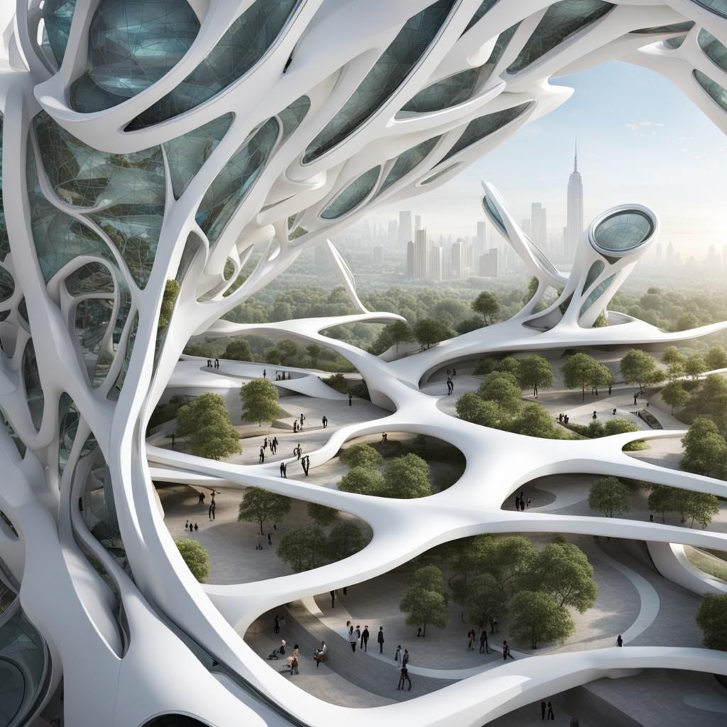 Futuristic LoRA Cityscape in 2100 Century, Holographic Illus...