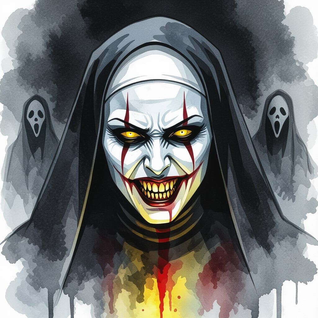 Terrifying Valak The Nun Dark Fantasy Portrait