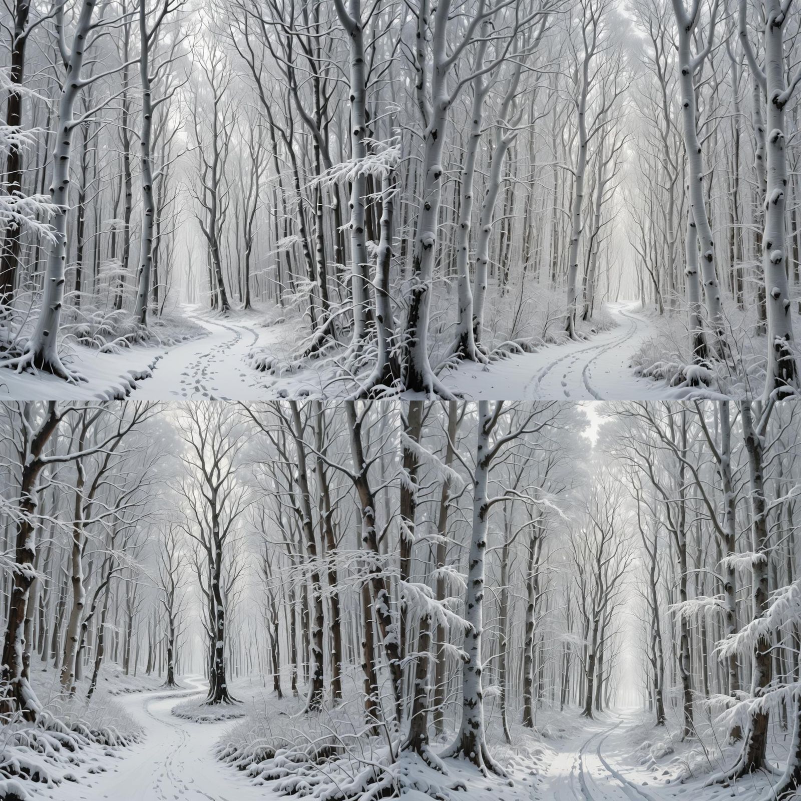 Icy Sci-Fi Forest Landscape with Optical Illusion