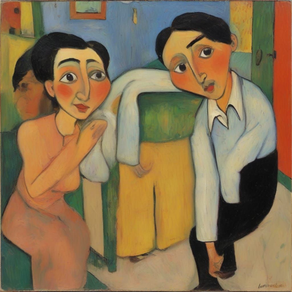 Abstract Figures Dancing Amidst Chaos