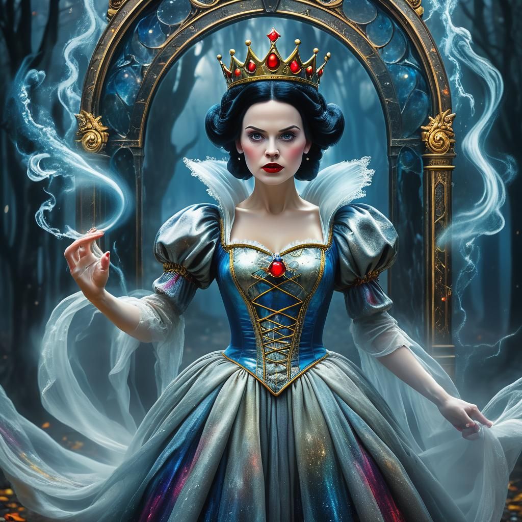 Snow White: Twisted Fairytale in Glitch Art Style