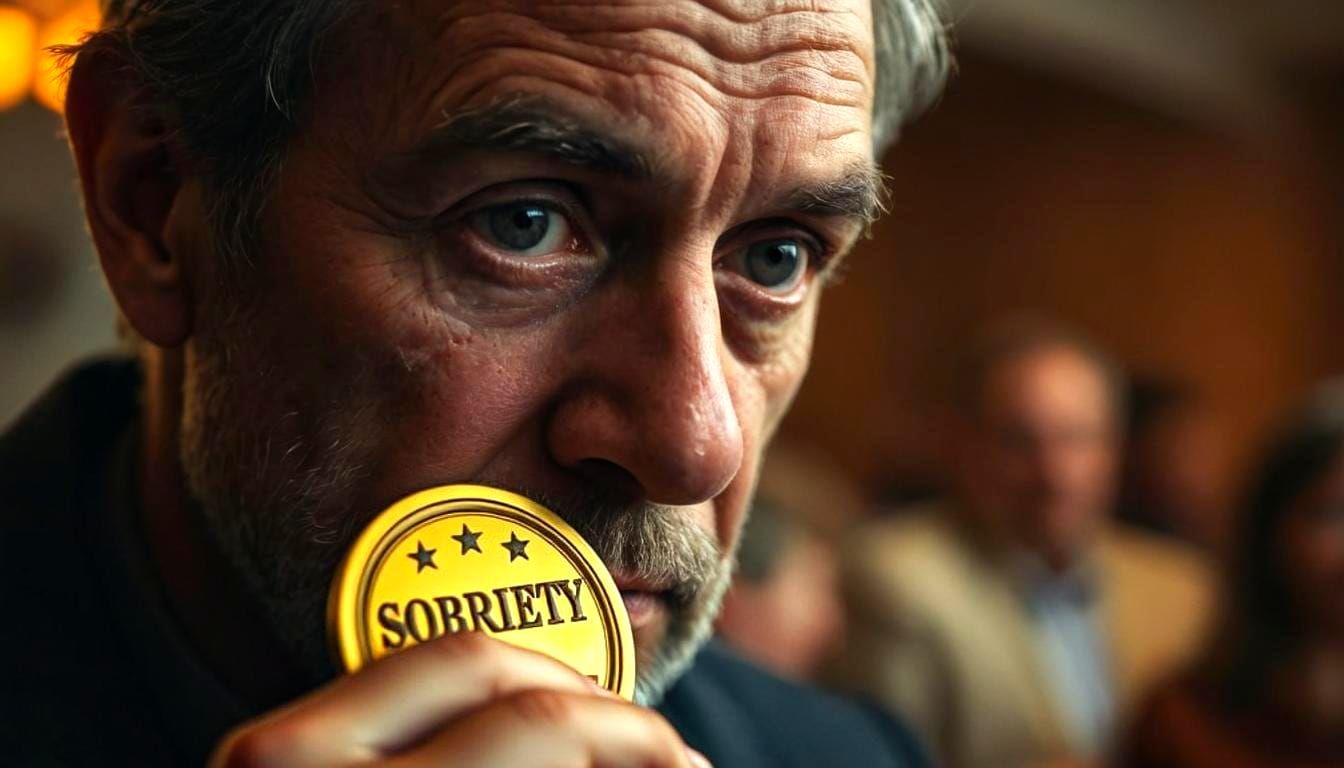 Man Receives Symbol of Redemption in 12-Step Meeting