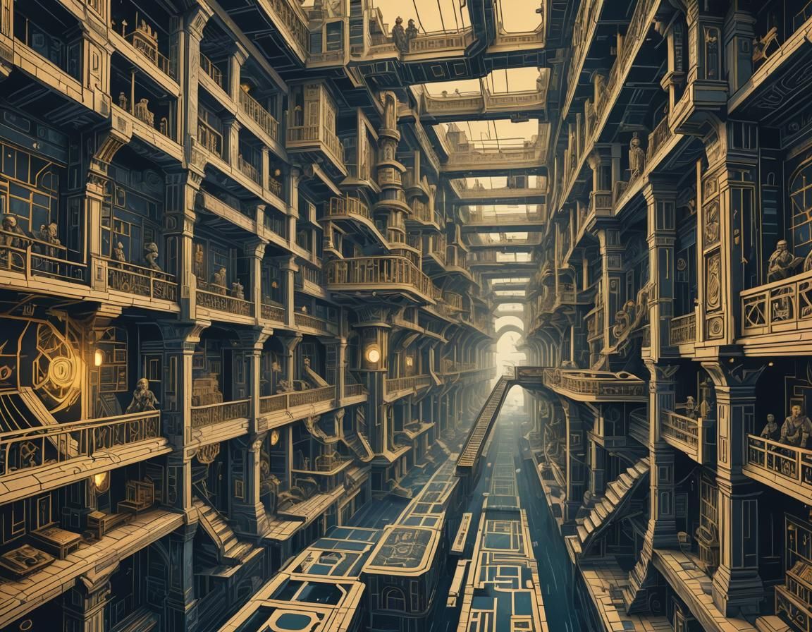 Dystopian Surrealism: A Split Timeline in Ink