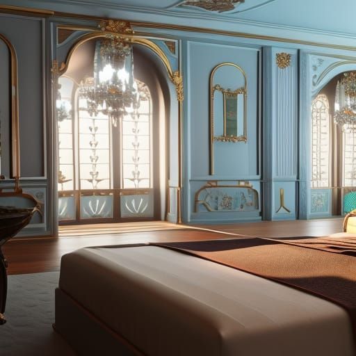 Luxury Mansion: Princess Bedroom in Japanese-European Archit...