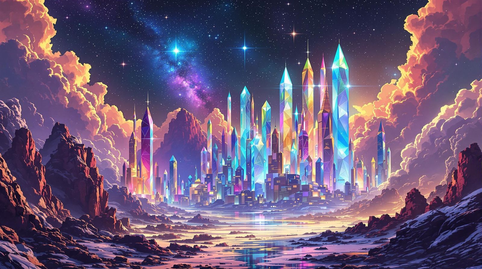 Crystal Cosmic Metropolis