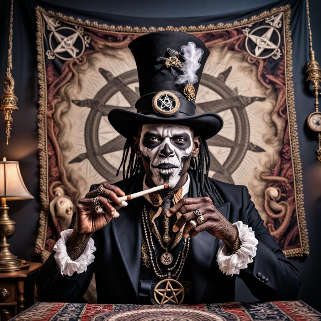 Papa Legba and Baron Samedi with Voodoo Tapestry